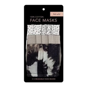 Cotton Face Mask 3pc Set - Neutral