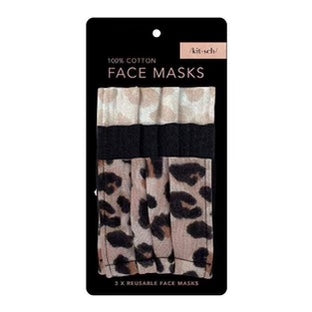 Cotton Face Mask 3pc Set - Leopard